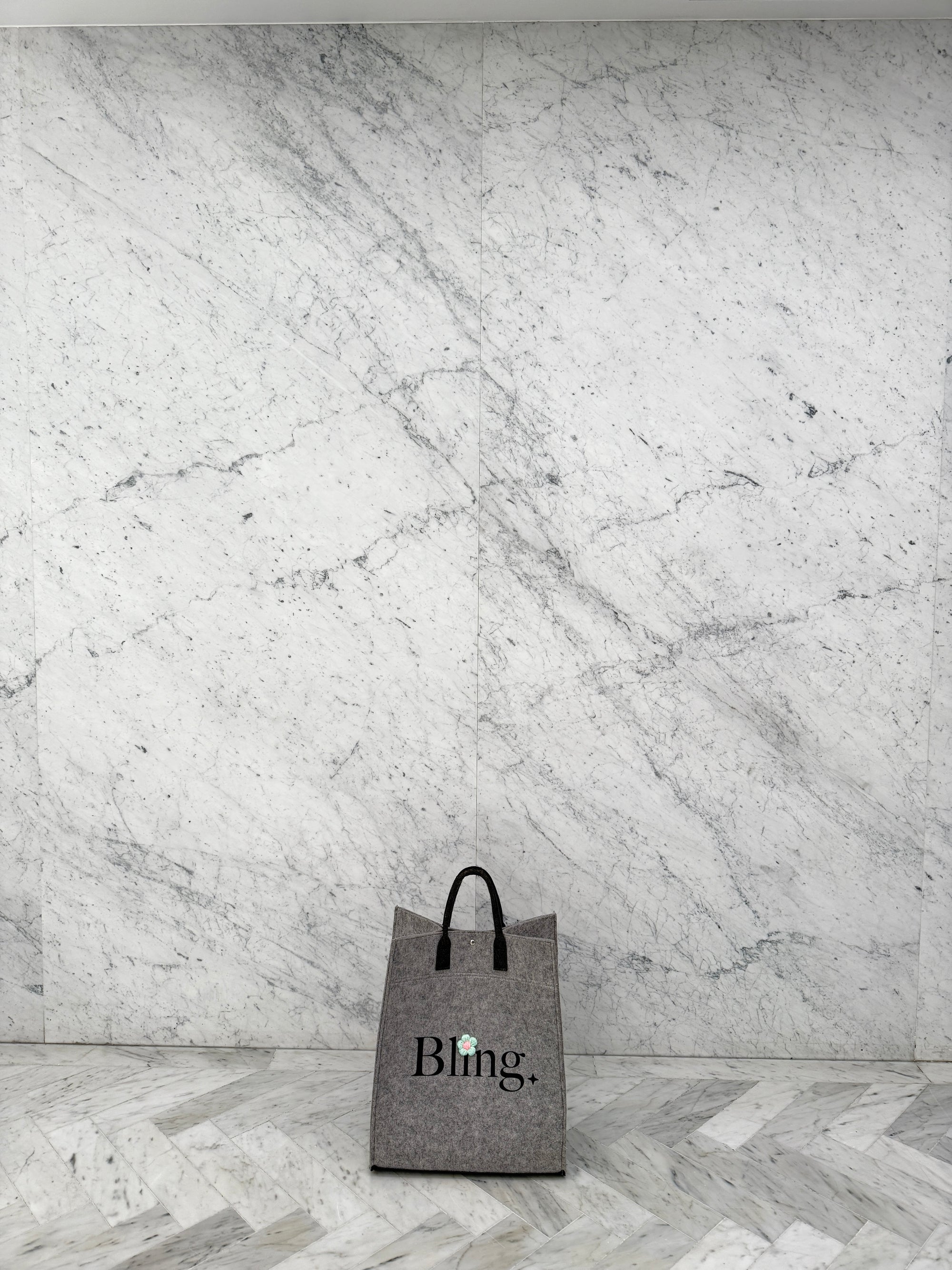 Sac Bling Fleur Gris
