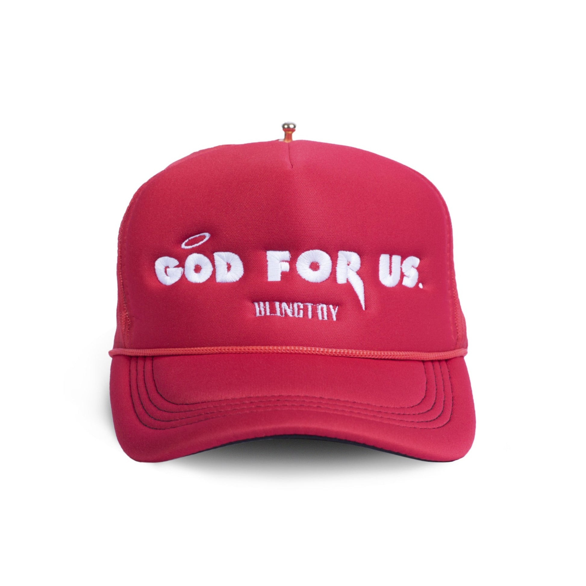 Snapback God for Us Rouge de luxe marque française france homme femme classique mixte unisexe de qualité bio haute couture prêt-à-porter streetwear accessoire de qualité légère rembourrée confortable réglable fermeture réglable broderie god for us.