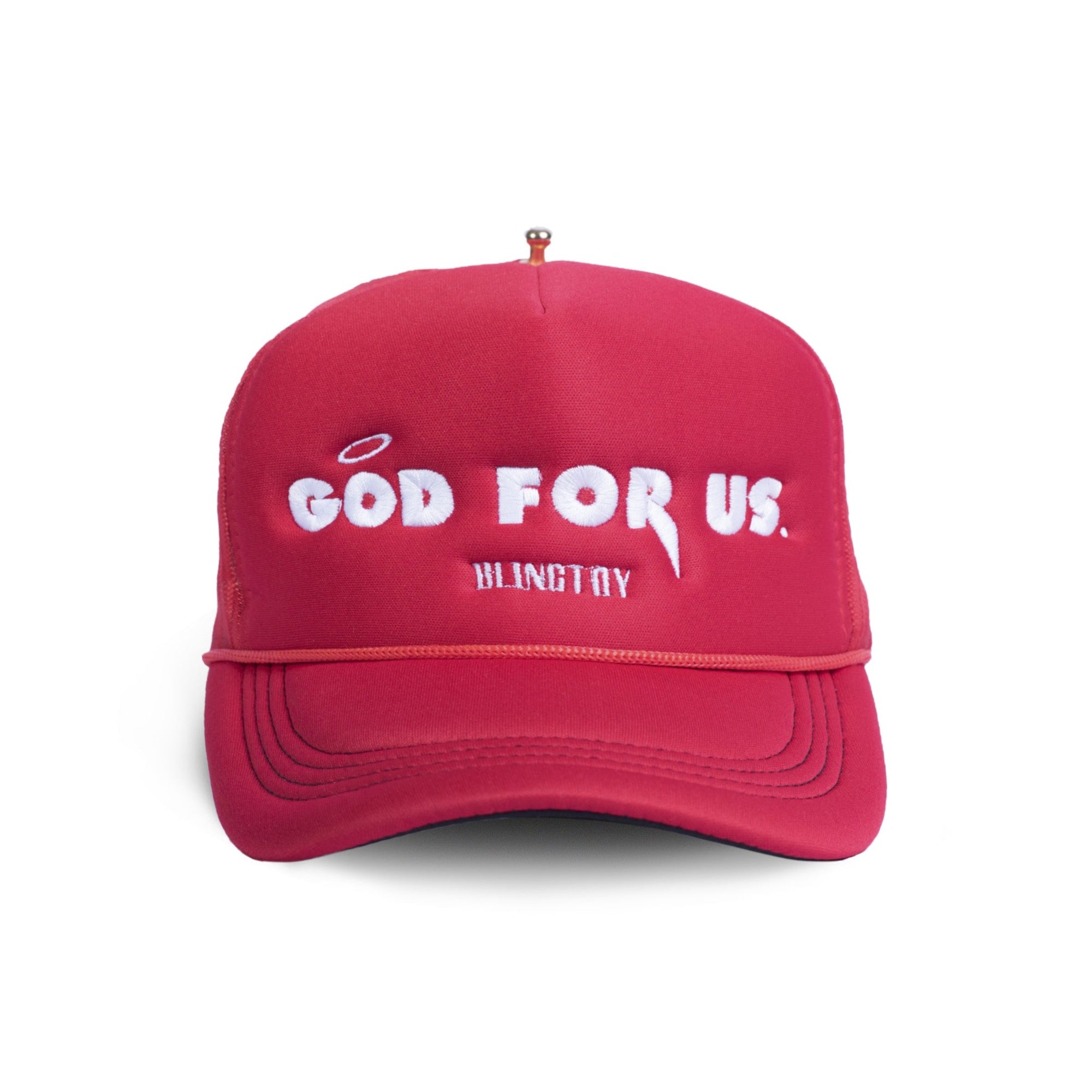 Snapback God for Us Rouge de luxe marque française france homme femme classique mixte unisexe de qualité bio haute couture prêt-à-porter streetwear accessoire de qualité légère rembourrée confortable réglable fermeture réglable broderie god for us.