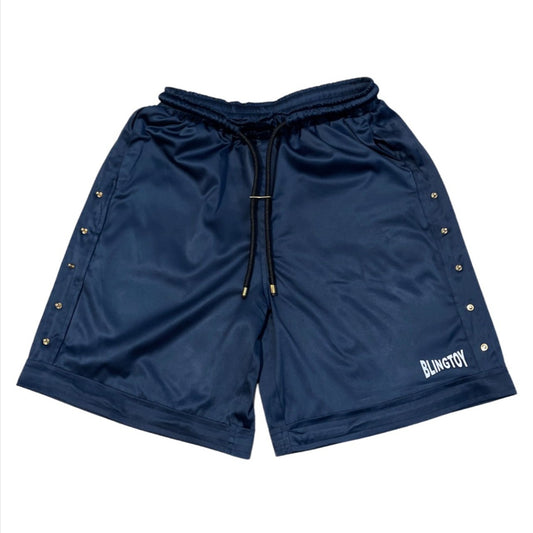 Short Galion Night Blue Bleu de luxe oversize marque française france homme femme classique mixte unisexe de qualité bio haute couture prêt-à-porter streetwear vêtement textile de qualité imprimé blingtoy confortable avec poches ajustable en satin.