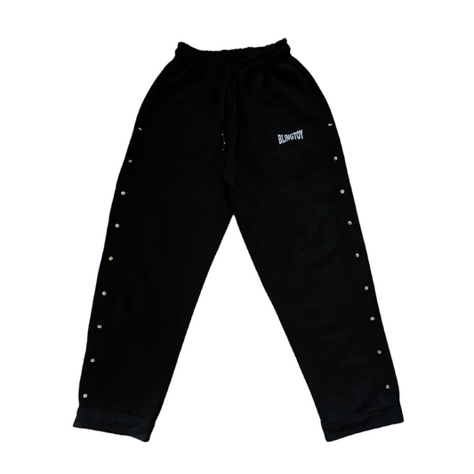 Pantalon Galion Black Cream noir de luxe oversize marque française france homme femme classique mixte unisexe de qualité bio haute couture prêt-à-porter streetwear vêtement textile de qualité imprimé blingtoy épais.